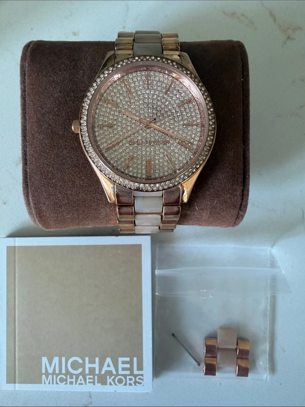Michael Kors Rose Gold Crystal Pavé Bracelet Watch